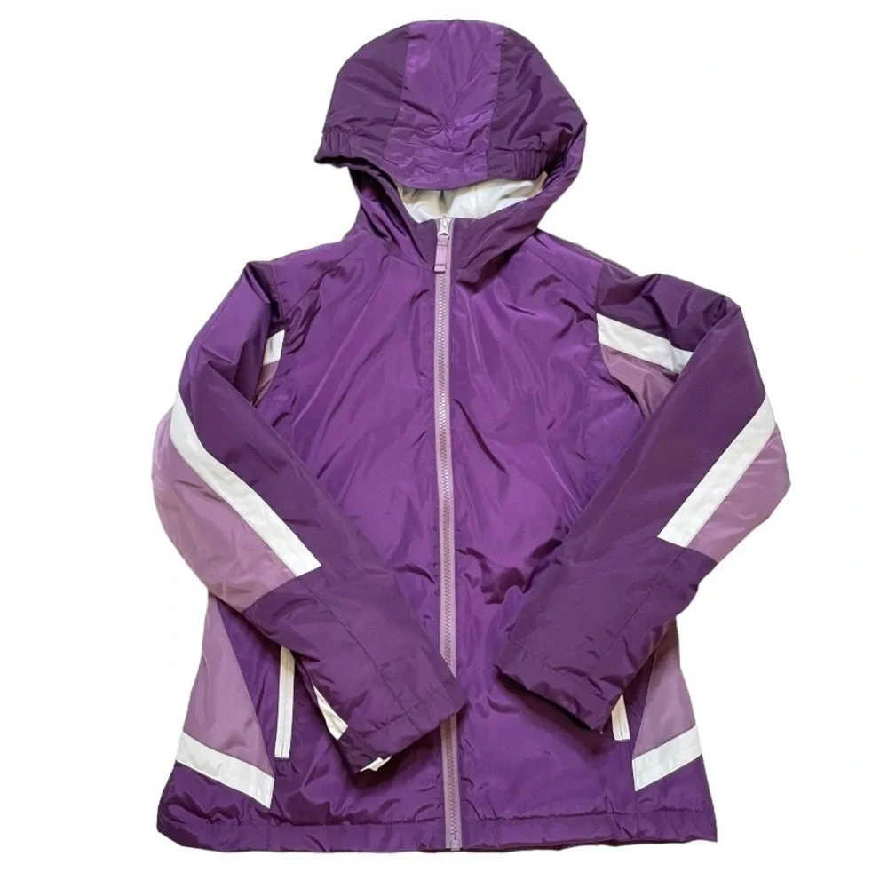 Lands End purple hooded jacket sz medium 10 - 12